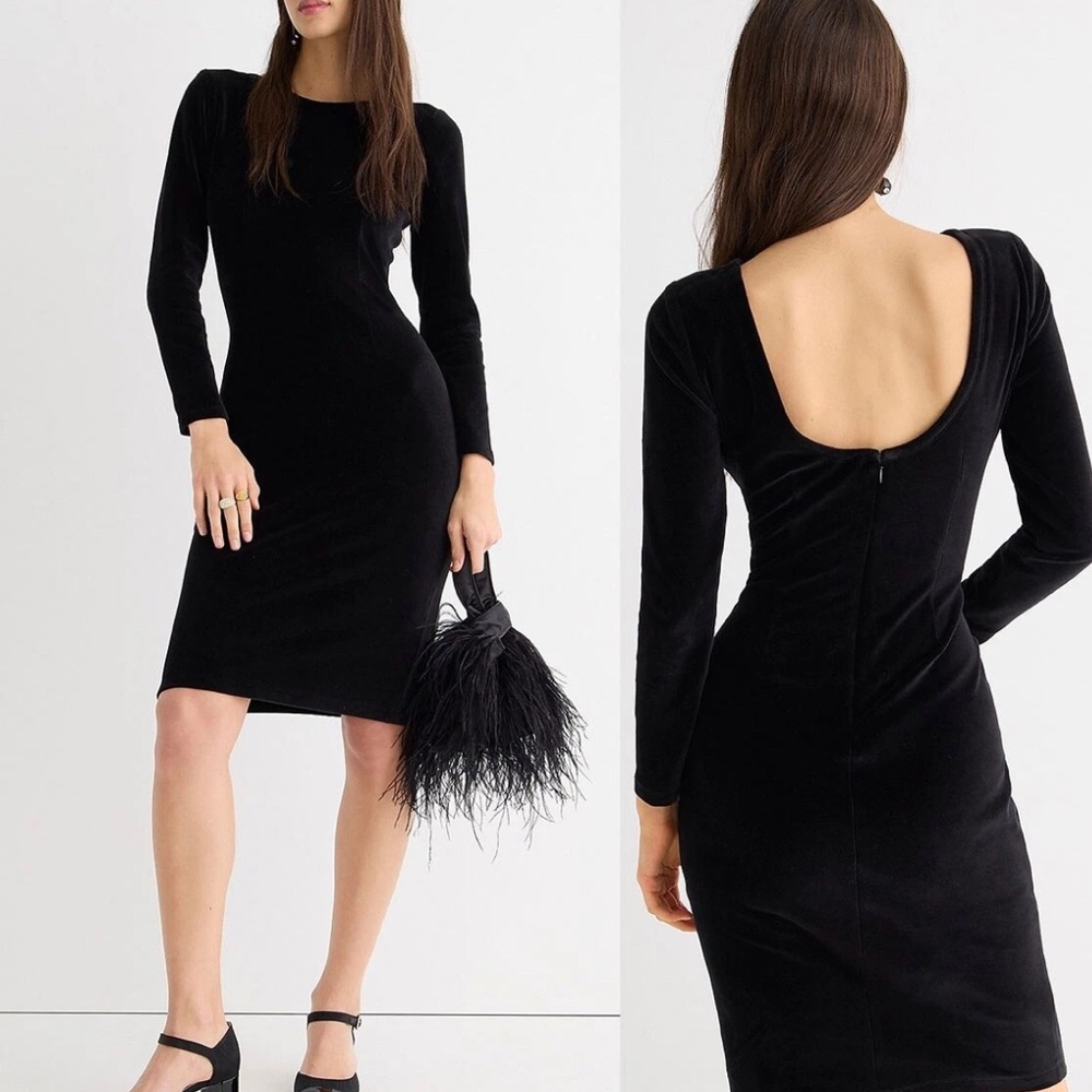 J CREW ITALIAN BLACK VELVET HATHAWAY DRESS X MARIO BELLUCCI NWT SZ 6